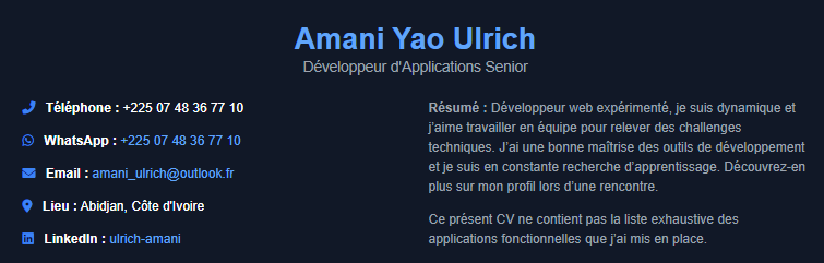 MON CV