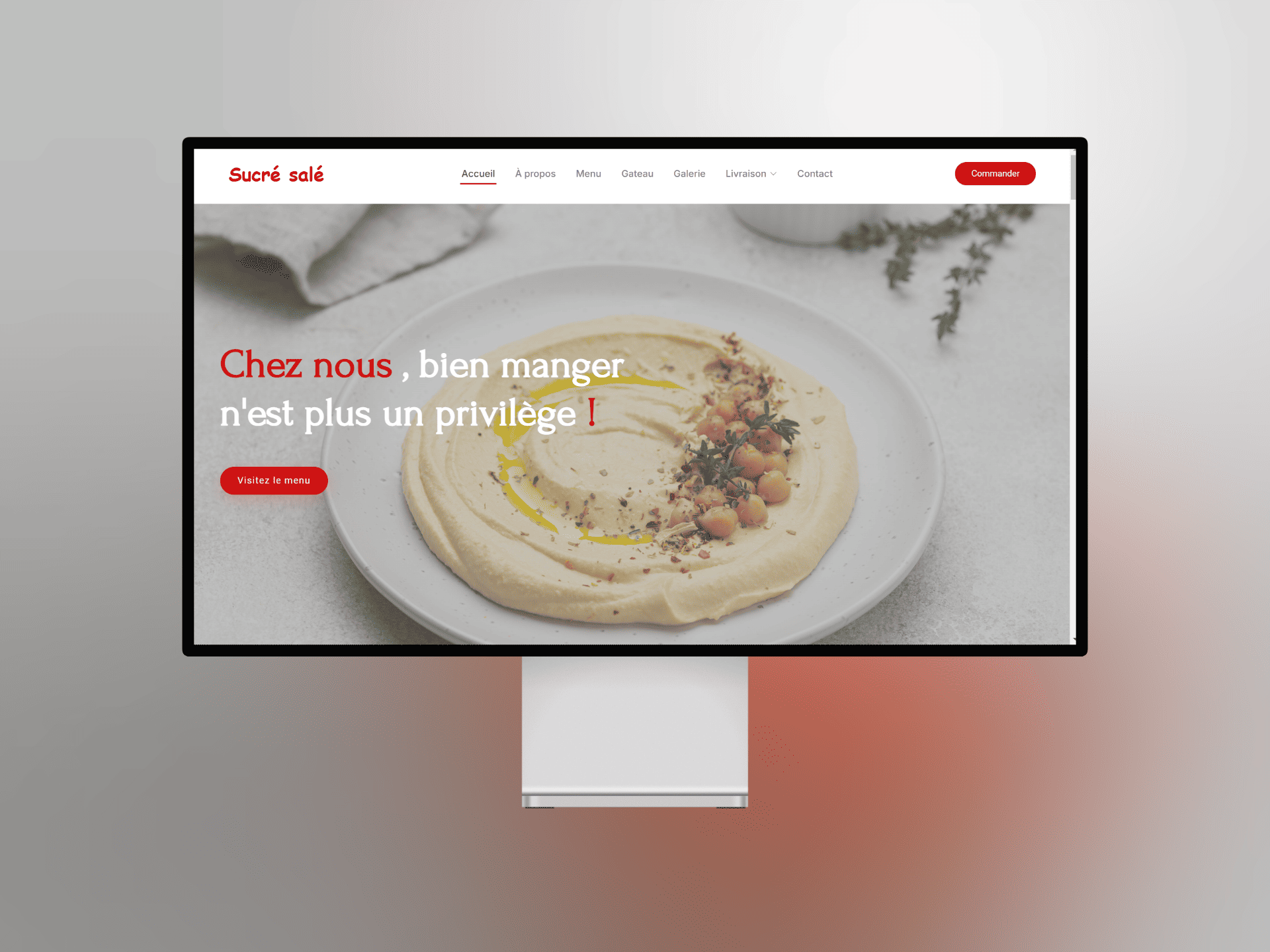 Projet de site web pour Sucré Salé Yamoussoukro