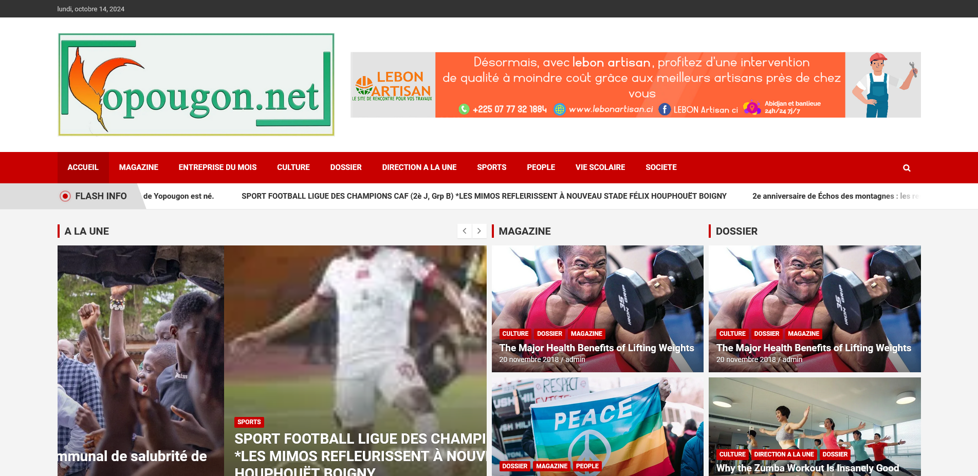 Site de journal en ligne "YOPOUGON NET"