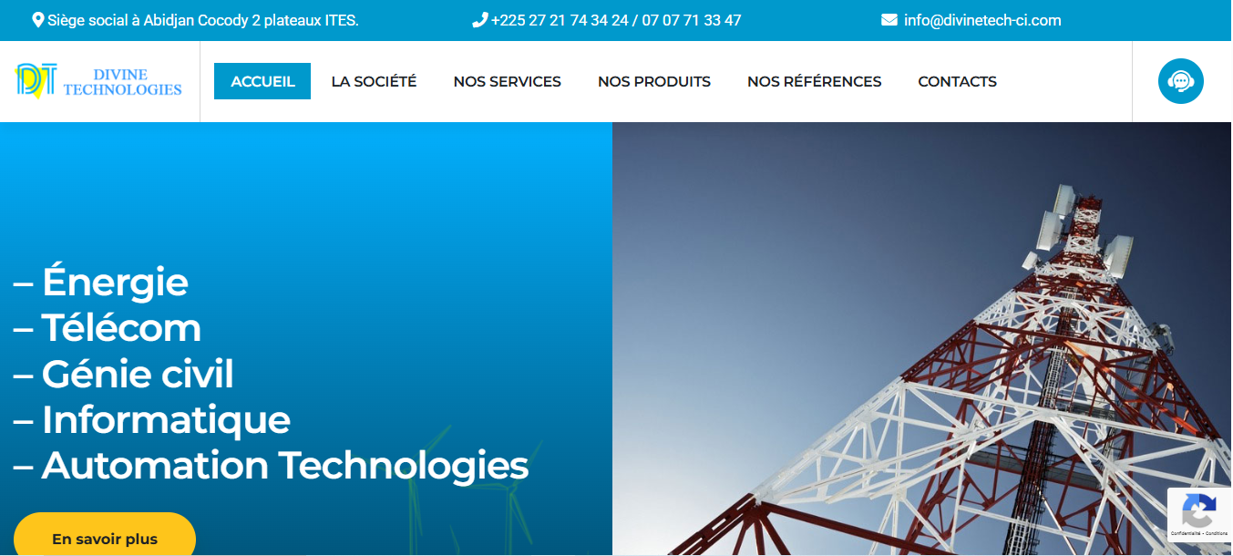 Site e-commerce de Divine Technologies