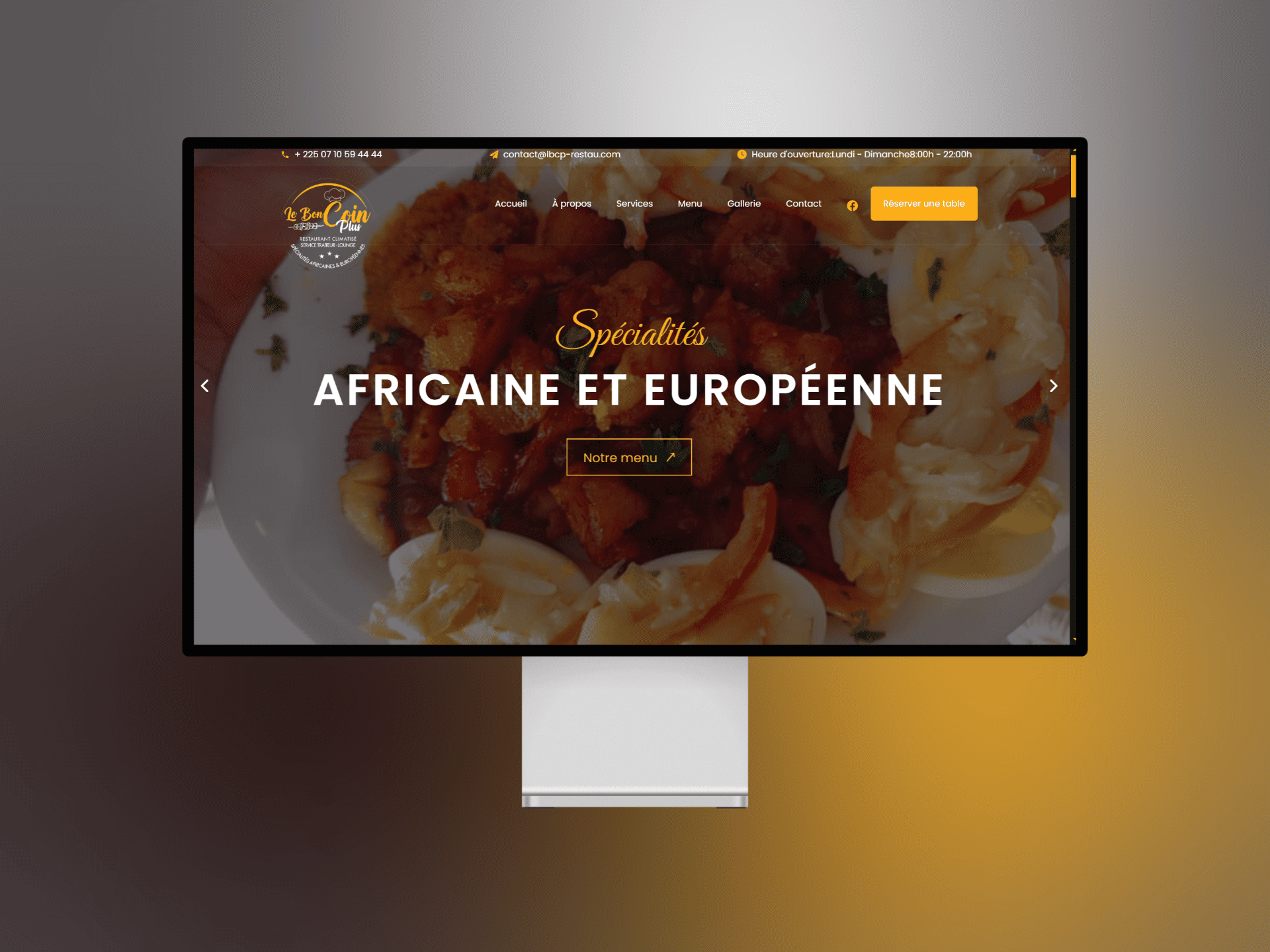 Création d’un site vitrine pour le restaurant Le Bon Coin Plus à Yamoussoukro